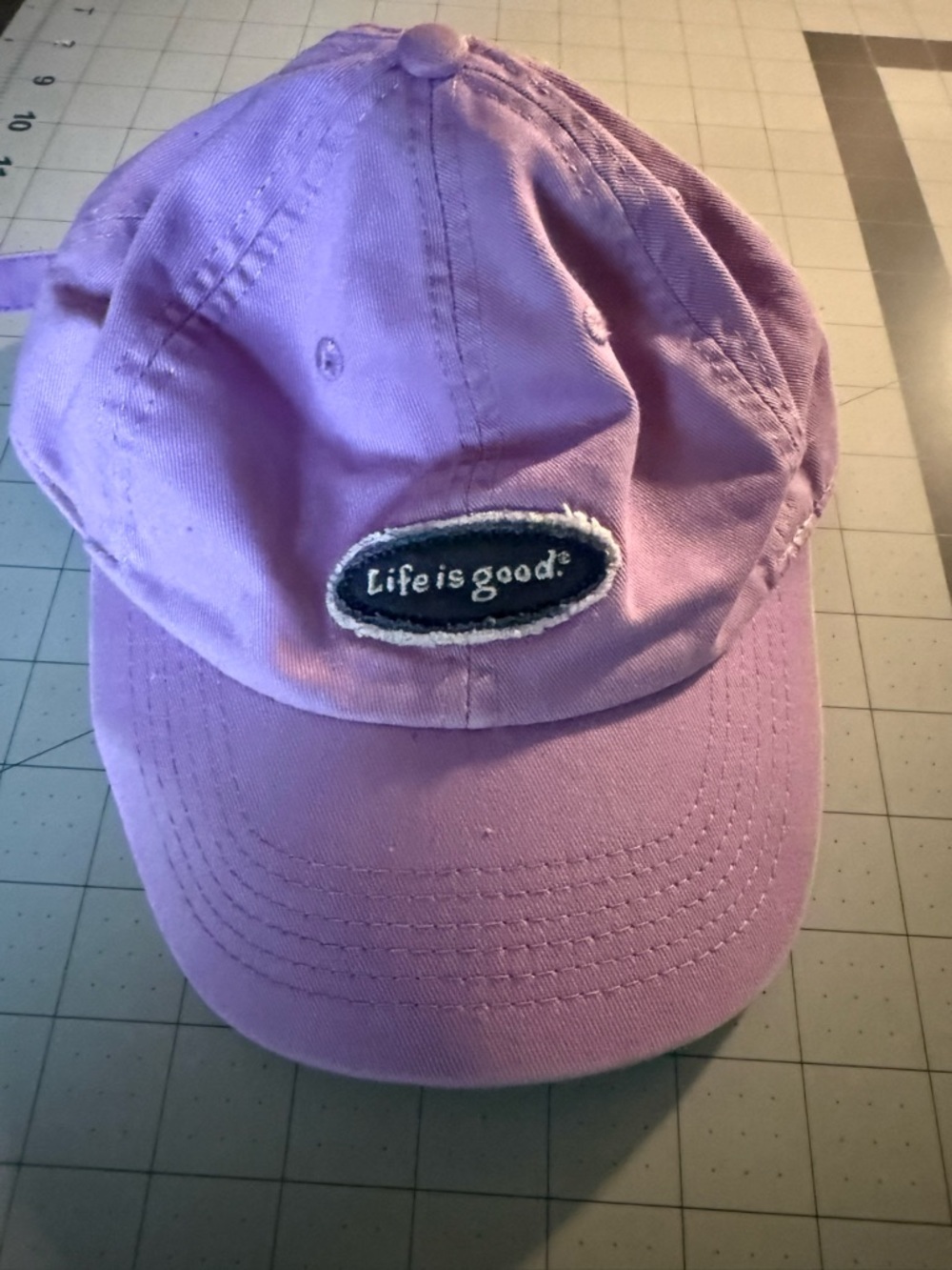 Life Is Good Kids' Lavender Baseball Cap with Navy Patch